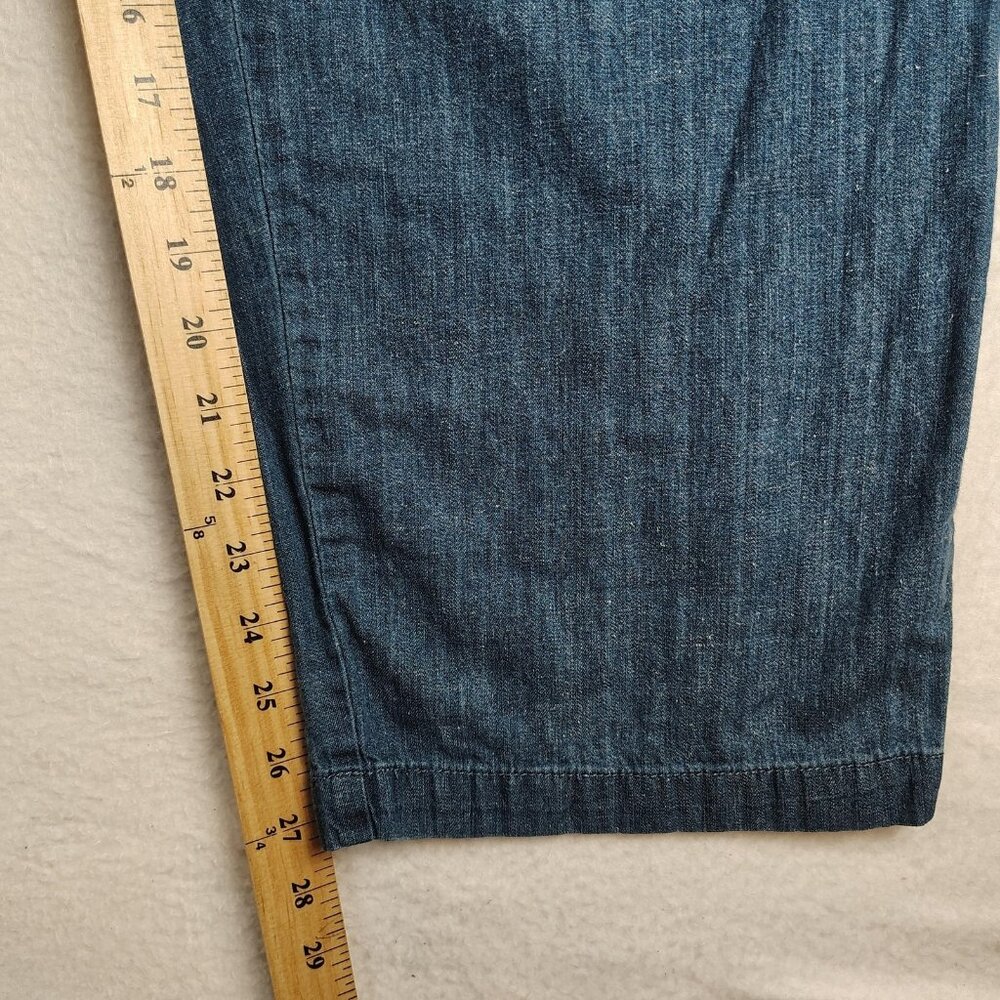 J Crew Paperbag Waist Pants Womens sz 8 Blue Denim Tie Belt - Picture 5 of 8